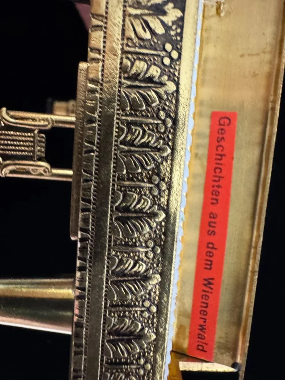 VTG Reuge Austria Ornate Gilded Brass Piano Needle Point Petite Top